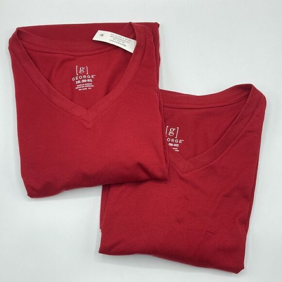 Men’s Moisture Wicking V-Neck Short Sleeve T-Shirts 2-Pack Size 2XL (50-52) - Picture 6 of 9